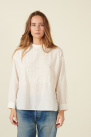 white shirt, hand-embroidered, in organic cotton