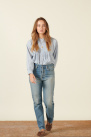 vintage blue jeans, slightly loose fit and straight leg